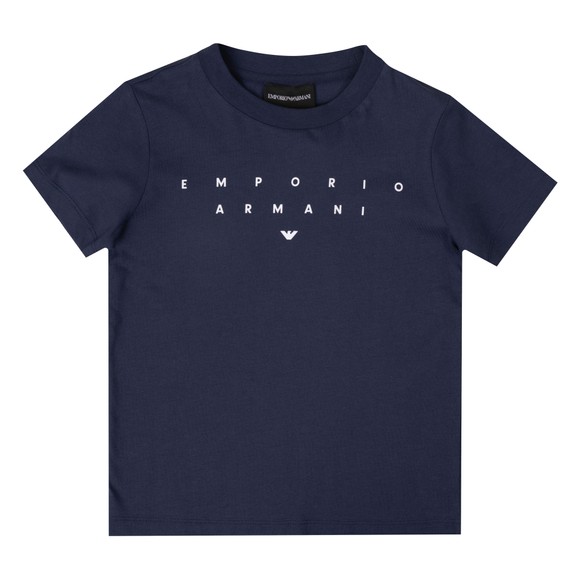 Emporio Armani Boys Blue Logo Crew T Shirt main image