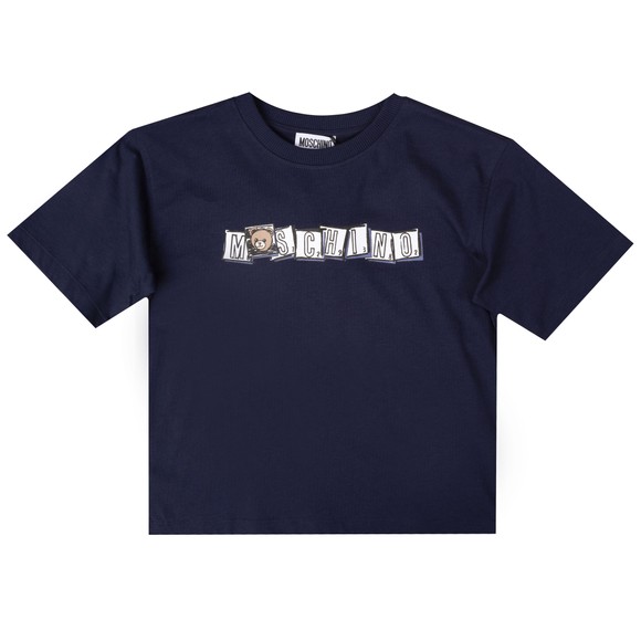 Moschino Boys Blue Tile Logo T Shirt main image