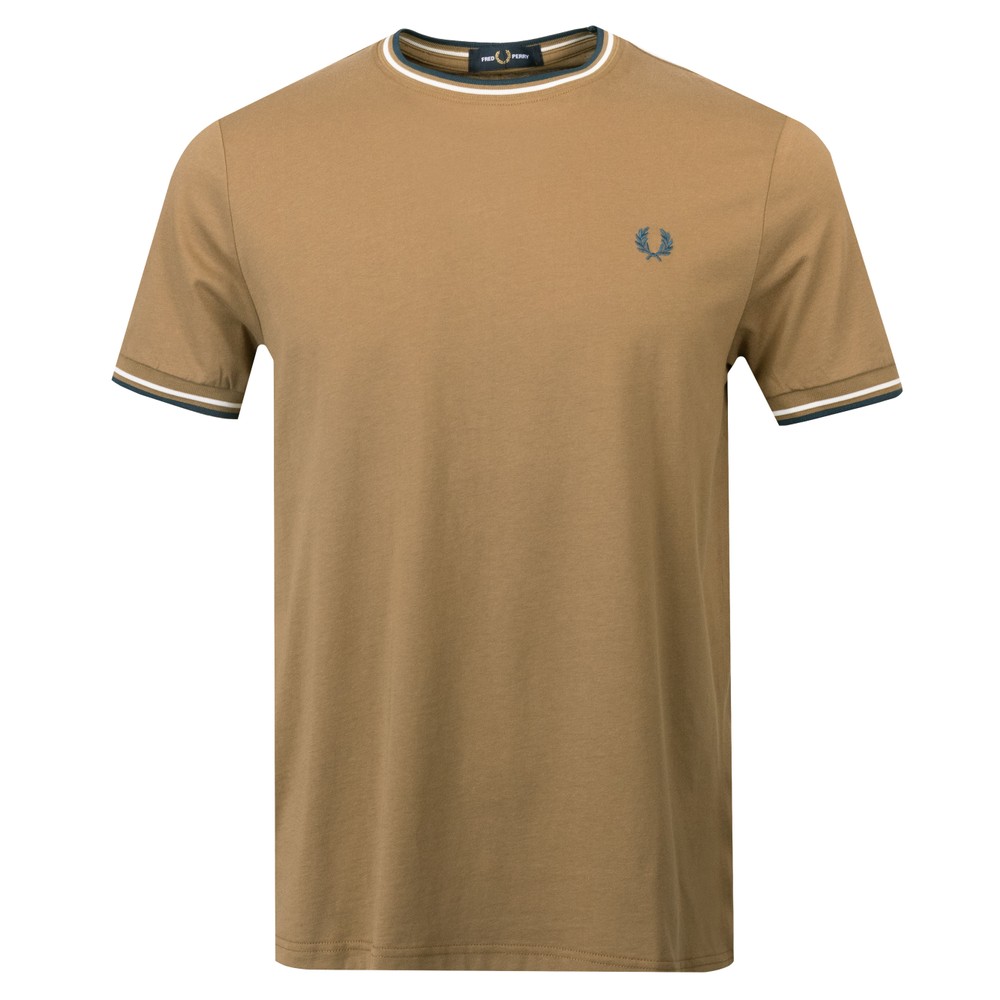 Tシャツ・カットソー FRED PERRY Men T Shirts FPM351949 BROWN Fred Perry brown t-shirt