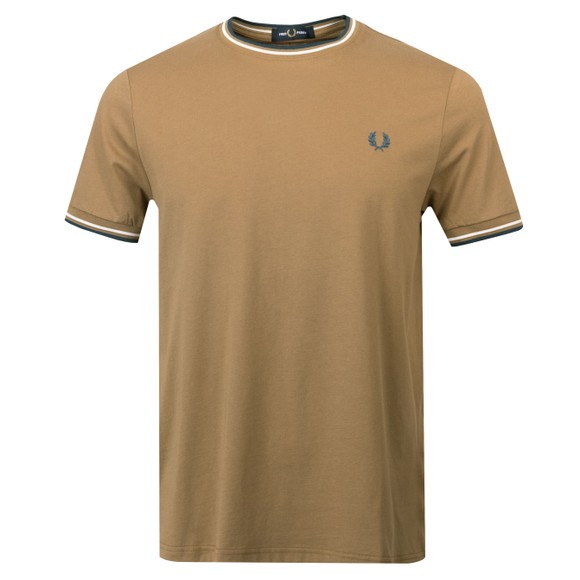 Fred Perry Mens Beige Twin Tipped T-Shirt main image