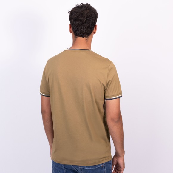 Fred Perry Mens Beige Twin Tipped T-Shirt main image