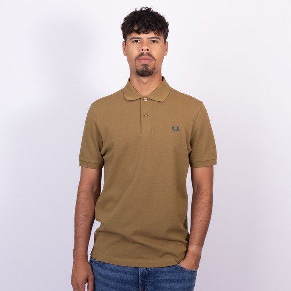 Fred Perry Mens Brown Plain Polo Shirt main image