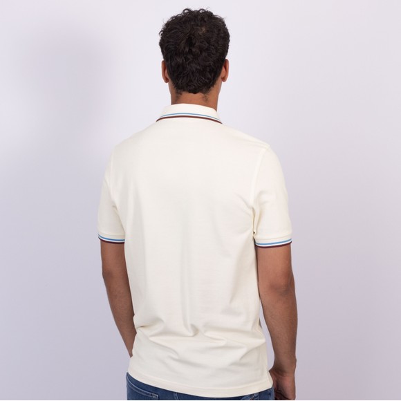 Fred Perry Mens Off-White Twin Tipped Polo Shirt main image