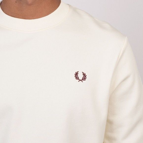 Fred Perry Mens Off-White Crew Neck Sweatshirt main image