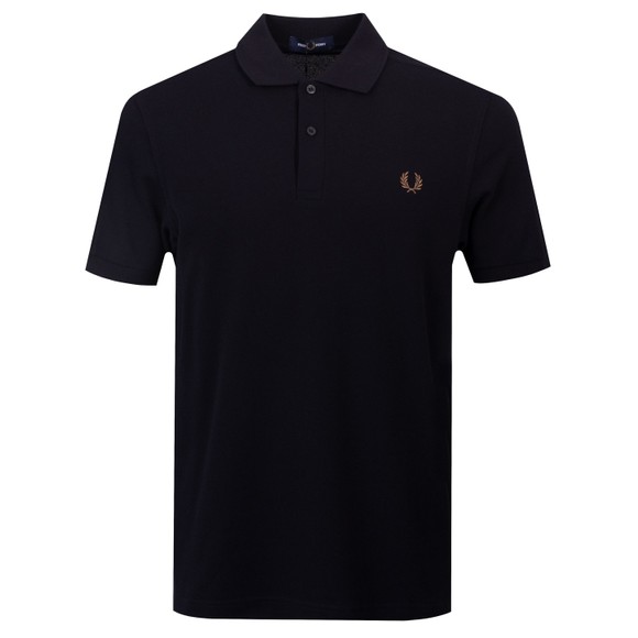Fred Perry Mens Black Plain Polo Shirt main image