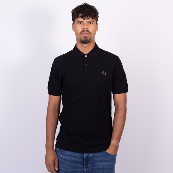 Fred Perry Mens Black Plain Polo Shirt main image