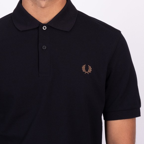Fred Perry Mens Black Plain Polo Shirt main image