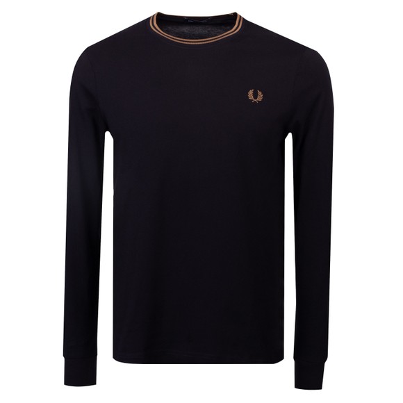 Fred Perry Mens Black L/S Twin Tipped T-Shirt main image