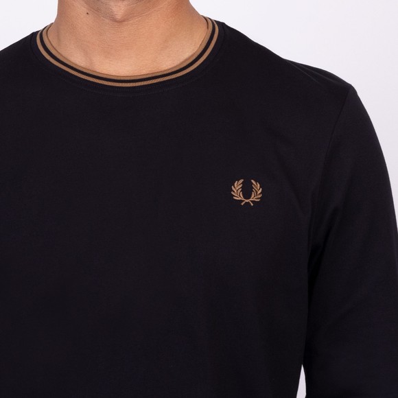 Fred Perry Mens Black L/S Twin Tipped T-Shirt main image