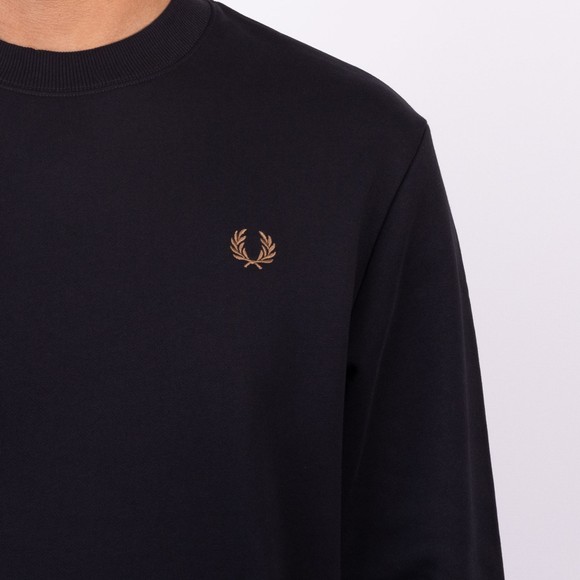 Fred Perry Mens Black Crew Neck Sweatshirt main image