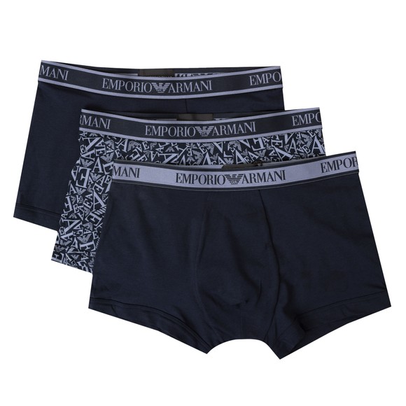 Emporio Armani Mens Blue 3 Pack Stretch Cotton Trunk main image