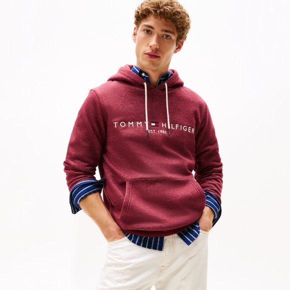 Tommy Hilfiger Mens Red Logo Hoody
