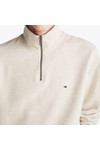 Tommy Hilfiger Mens Beige Essential Fleece 1/4 Zip