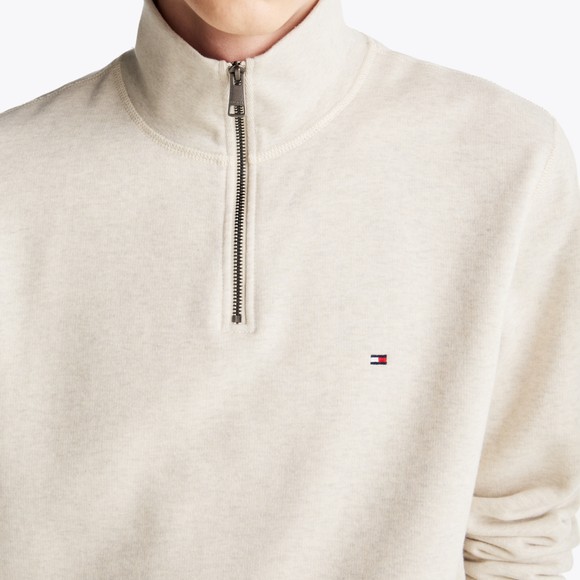 Tommy Hilfiger Mens Beige Essential Fleece 1/4 Zip main image