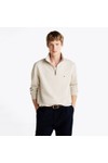 Tommy Hilfiger Mens Beige Essential Fleece 1/4 Zip