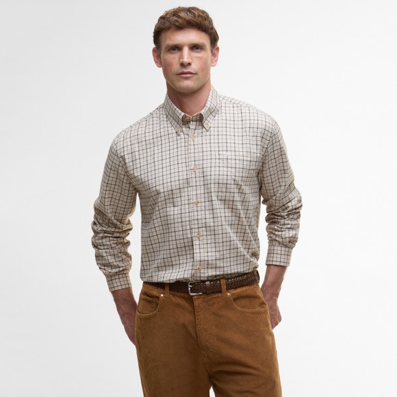 Barbour Lifestyle Mens White Bank Tattersall Regular Shirt main image