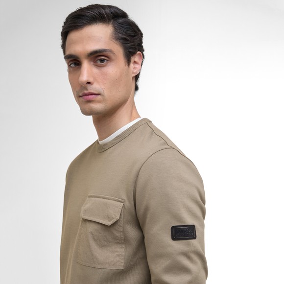 Barbour International Mens Grey Ilford Interlock Crew Neck Sweatshirt main image