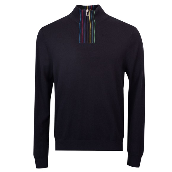 PS Paul Smith Mens Black Central Stripe Half Zip Jumper main image