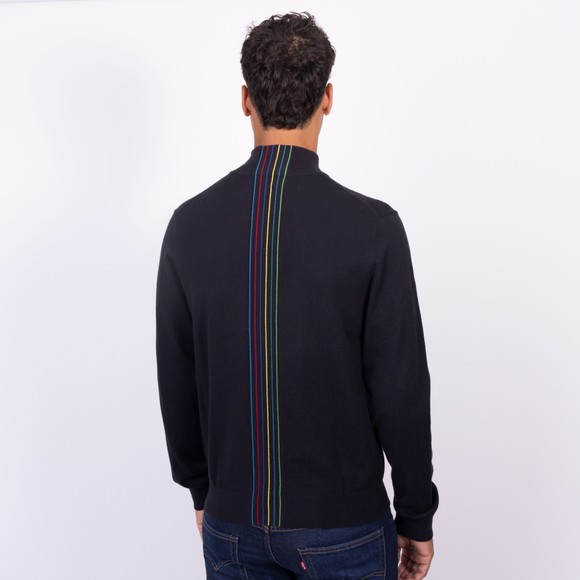 PS Paul Smith Mens Black Central Stripe Half Zip Jumper main image