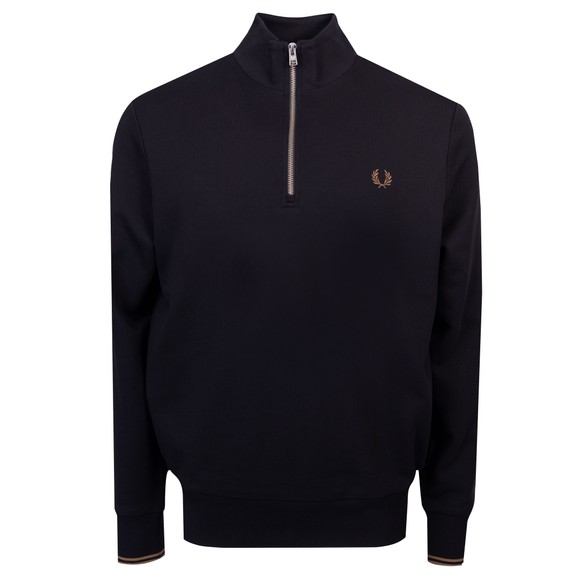 Fred Perry Mens Black 1/2 Zip Sweatshirt main image