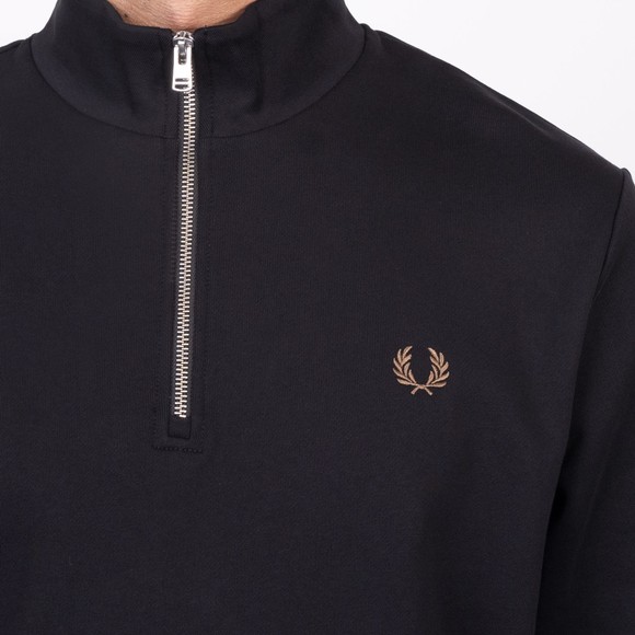 Fred Perry Mens Black 1/2 Zip Sweatshirt main image