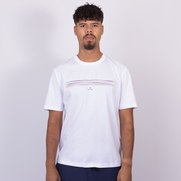 PS Paul Smith Mens White Chest Striped T-Shirt main image