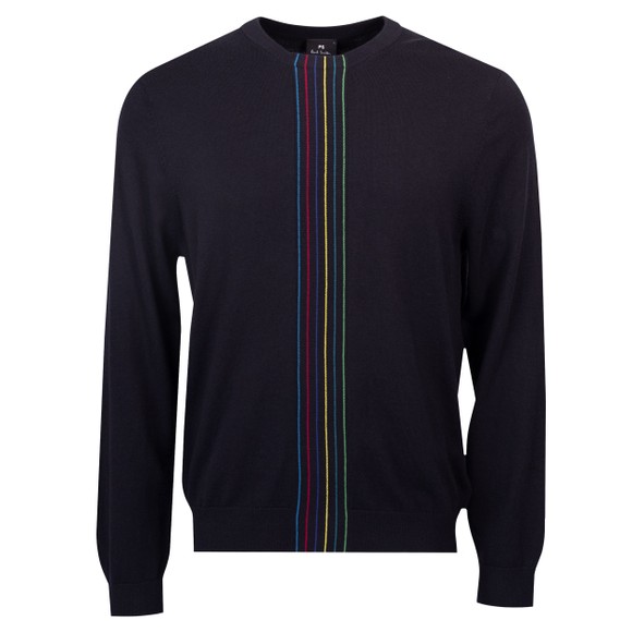 PS Paul Smith Mens Black Central Stripe Crew Neck Jumper main image