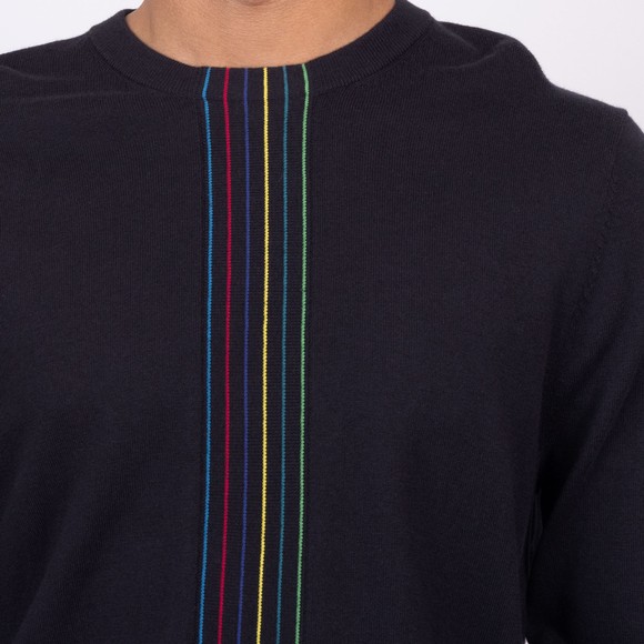 PS Paul Smith Mens Black Central Stripe Crew Neck Jumper main image