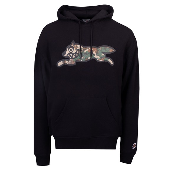 BBC Icecream Mens Black Woodland Camo Running Dog Hoodie main image