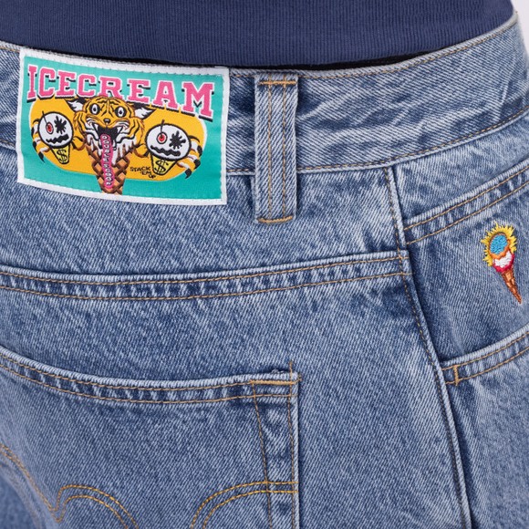 BBC Icecream Mens Blue Check Lined Denim Jean main image