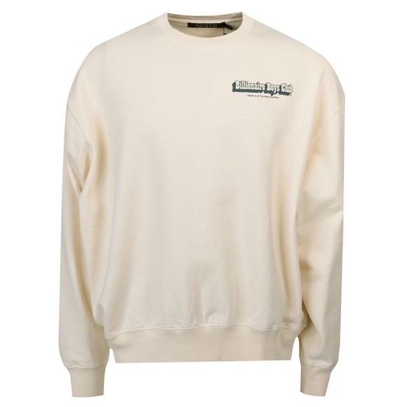 Billionaire Boys Club Mens Beige Souvenir Heavy Oversized Crewneck Sweatshirt main image