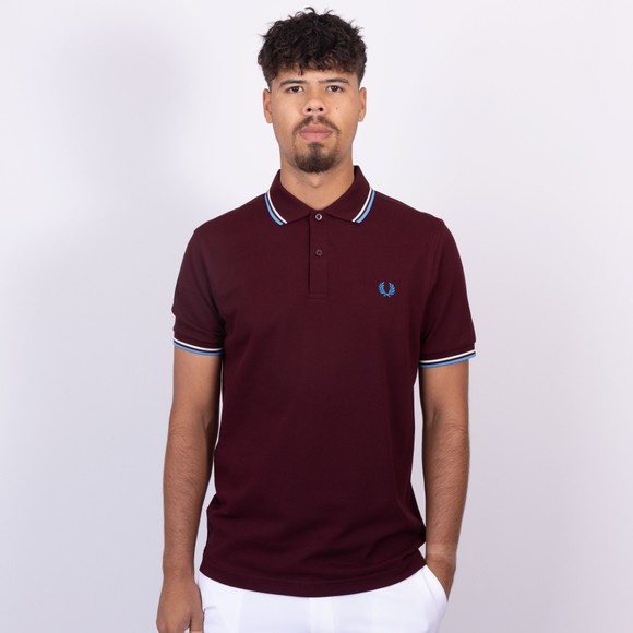 Fred Perry Mens Red Twin Tipped Polo Shirt main image