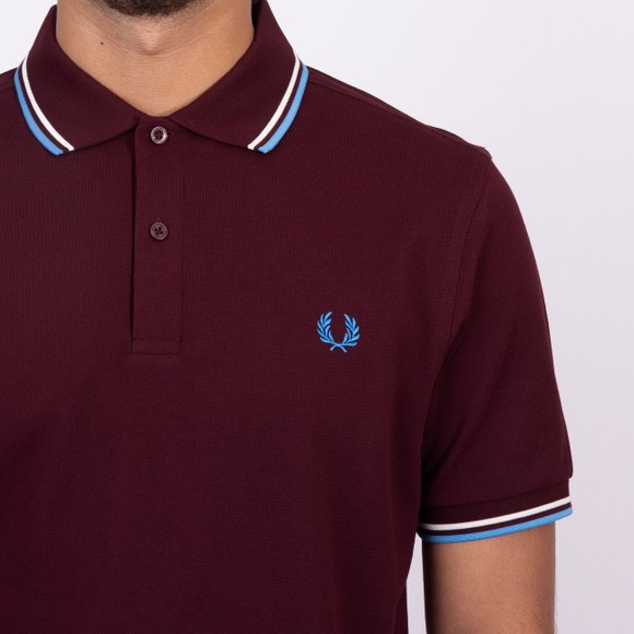 Fred Perry Mens Red Twin Tipped Polo Shirt main image