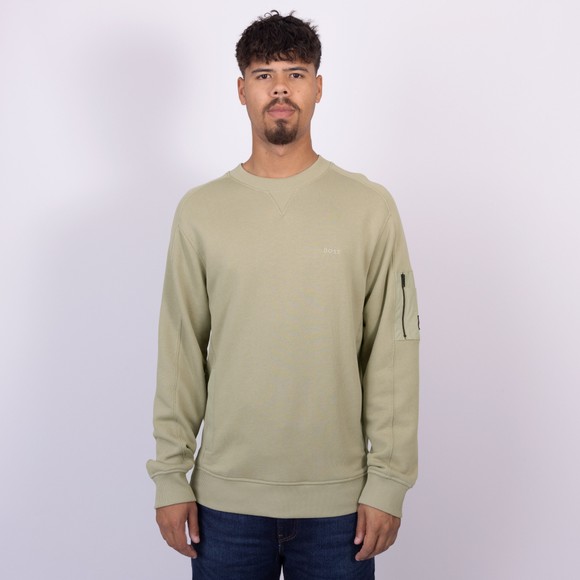 BOSS Mens Green Casual We Mixed Sweatshirt main image