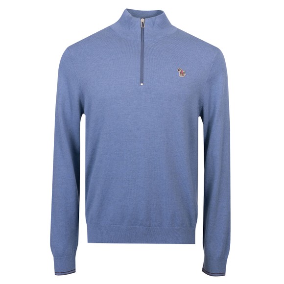 PS Paul Smith Mens Blue Zebra Half Zip Jumper main image