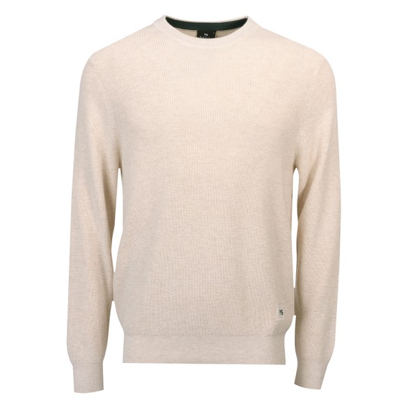 PS Paul Smith Mens Off-White Waffle Knit Crew Neck Jumper main image