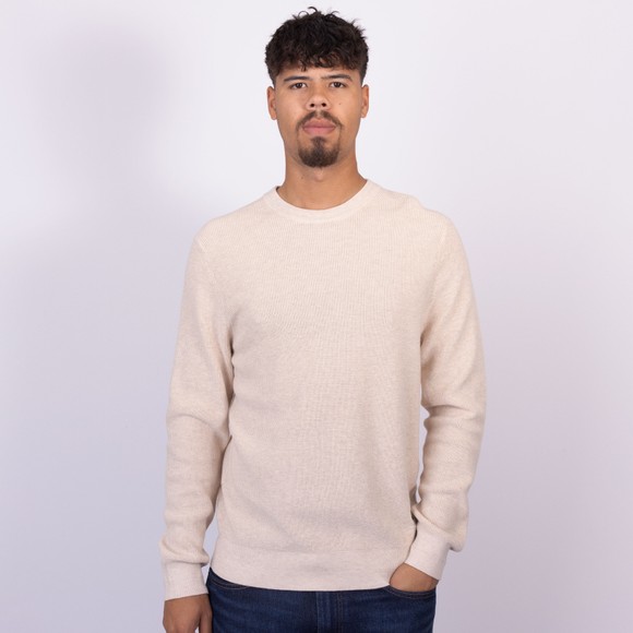 PS Paul Smith Mens Off-White Waffle Knit Crew Neck Jumper main image