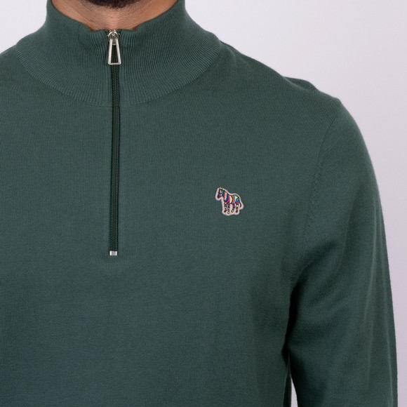 PS Paul Smith Mens Green Zebra Half Zip Jumper main image