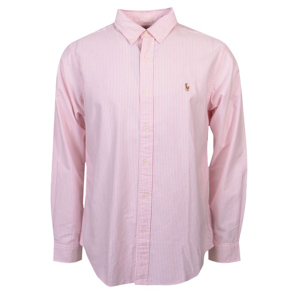 Polo Ralph Lauren Mens Pink Custom Fit Stripe Shirt main image