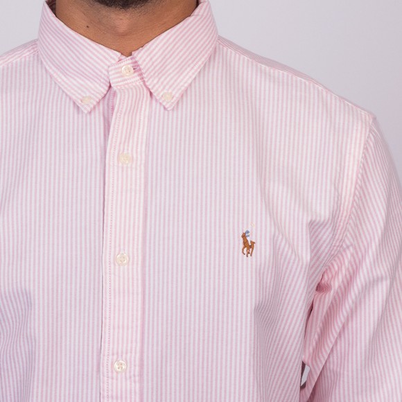 Polo Ralph Lauren Mens Pink Custom Fit Stripe Shirt main image