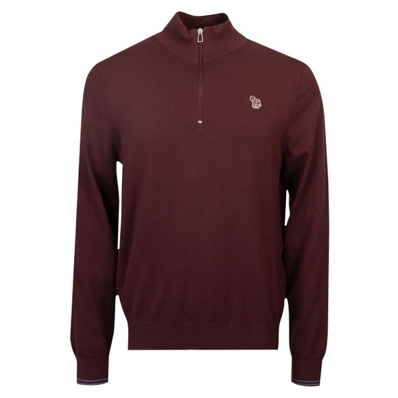 PS Paul Smith Mens Red Zebra Half Zip Jumper main image