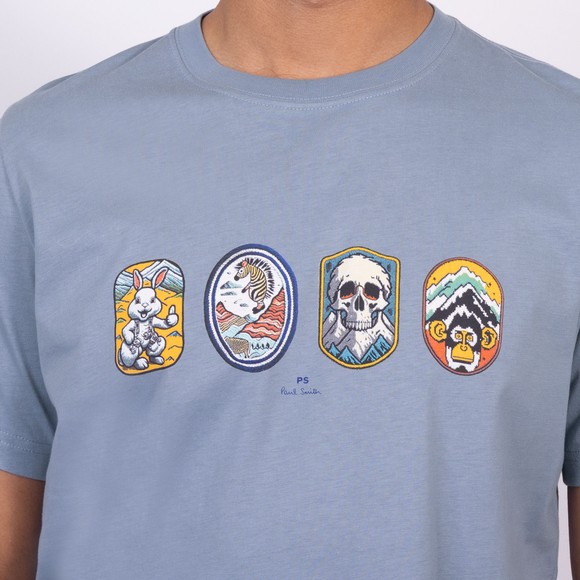 PS Paul Smith Mens Blue Badge Print T-Shirt main image