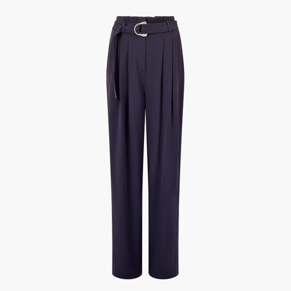 French Connection Womens Blue Vinnie D.Ring Belted Trouser main image