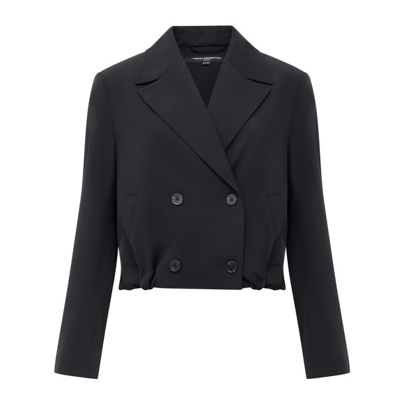 French Connection Womens Black Vinnie Tailored Cropped Jacket main image