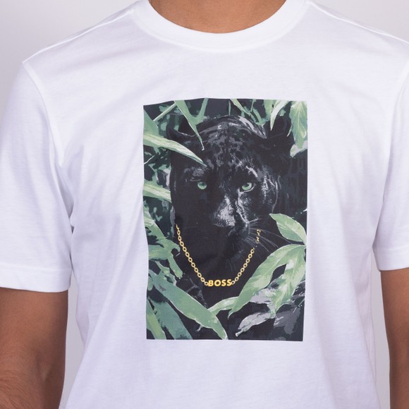 BOSS Mens White Casual Te Animali T Shirt main image