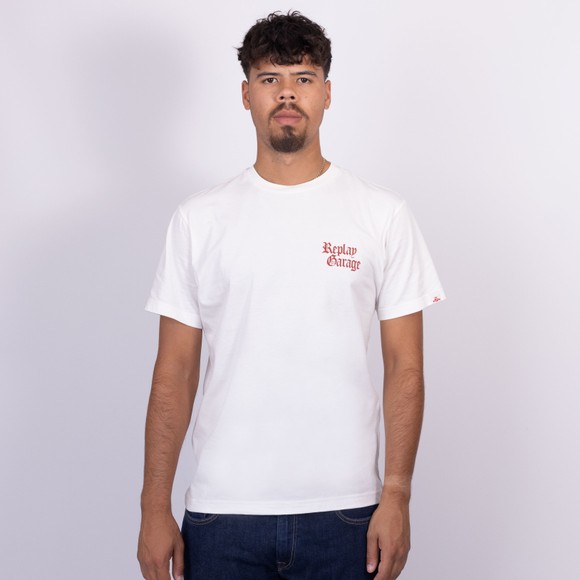 Replay Mens White Garage Flame T-Shirt main image