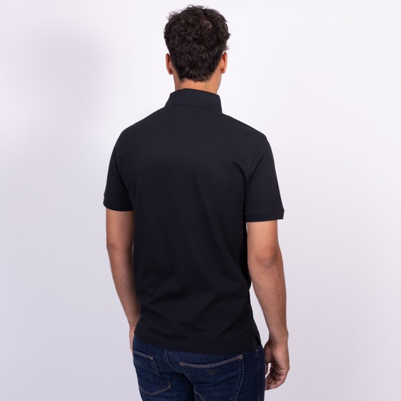 Emporio Armani Mens Blue Flock Logo Polo Shirt main image