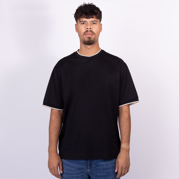 BOSS Mens Black Formal H Tames Tipped T Shirt main image