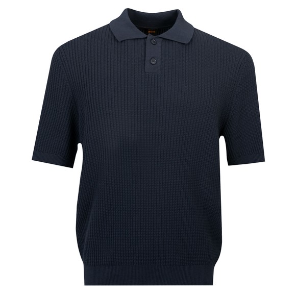 BOSS Mens Blue Casual Akoppo Knitted Polo Shirt main image