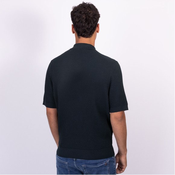 BOSS Mens Blue Casual Akoppo Knitted Polo Shirt main image